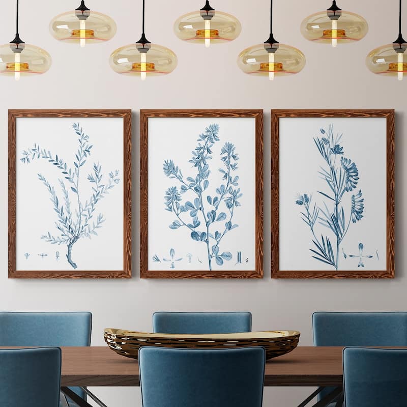 Antique Botanical in Blue VII-Premium Framed Canvas - Ready to Hang - Multi-Color