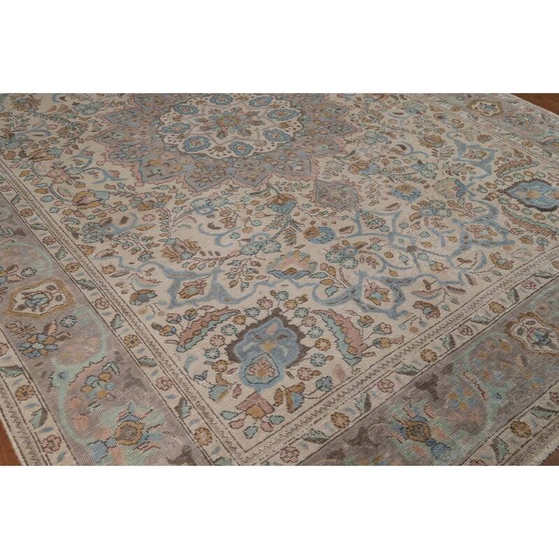 Medallion Tabriz Persian Area Rug Handmade Living Room Wool Carpet - 8'4"x 11'7"