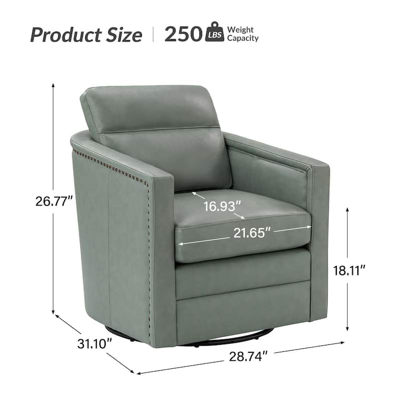 Jorge 28.74" Wide Genuine Leather Swivel Chair Set of 2