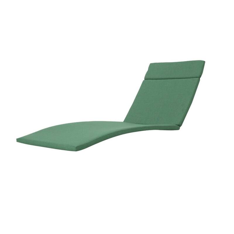 Roomfitters Salem Outdoor Chaise Lounge Cushion with Ties, Water Resistant, Patio Pad - Green Pattern