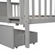 preview thumbnail 30 of 32, Elegant Full over Full Bunk Bed Wooden Kids Bed with Two Storage Drawers,Ladder,Guardrails for Bedroom