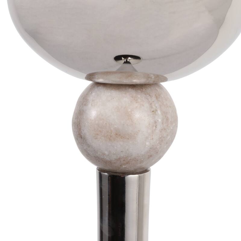 Metal Marble Floor Candle Holder Elegant Sculptural Hurricane