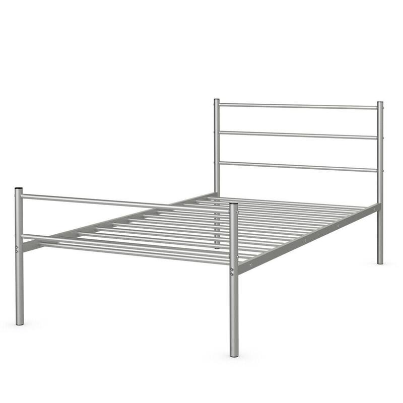 Gymax Twin Size Metal Bed Frame Platform Mattress Foundation W/