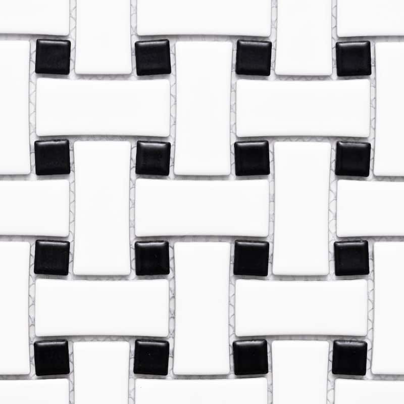 Ada 12x12 Porcelain Basketweave Mosaic Tile - Floor, Wall & Backsplash