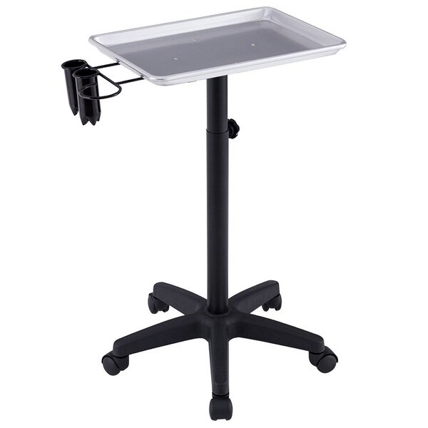 Gymax Equipment Salon Spa Service Tray Beauty Trolley Cart with Appliance Holder - Silver