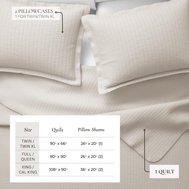 Linery & Co. Detailed Channel Stitch Microfiber Quilt Set With Shams.