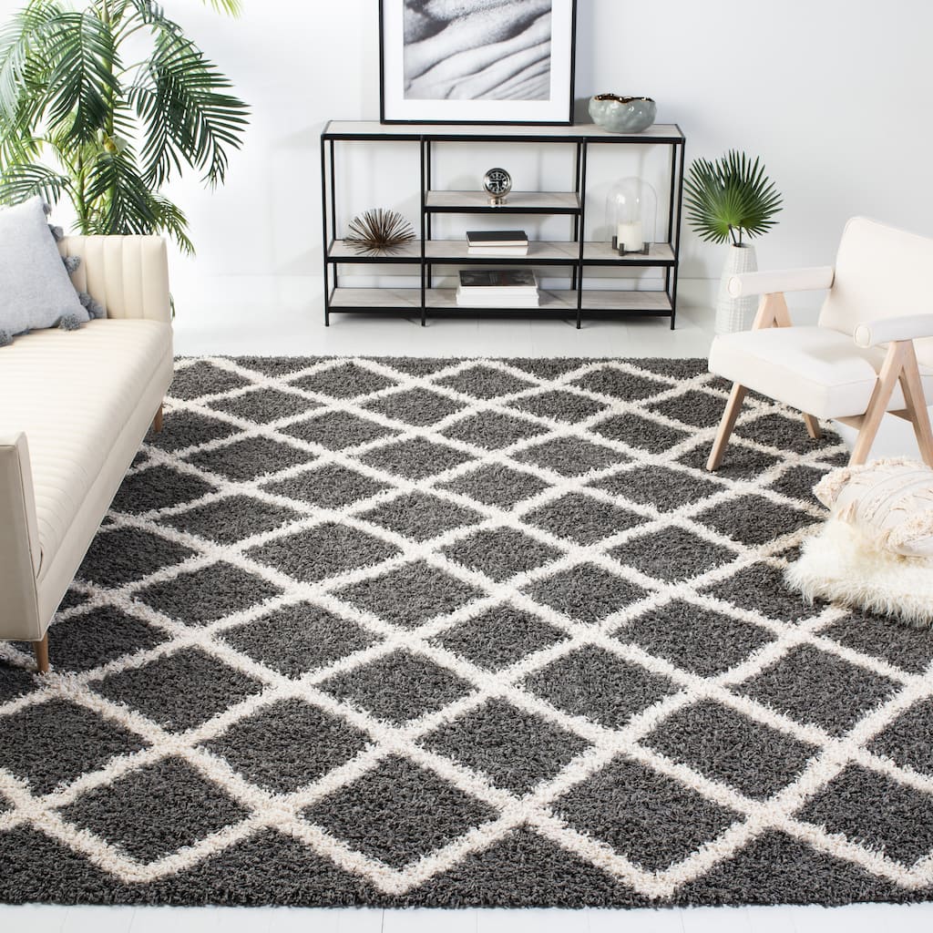 SAFAVIEH, Dallas Shag Rashmi Trellis 1.5-inch Thick Rug - 8'6" x 12'