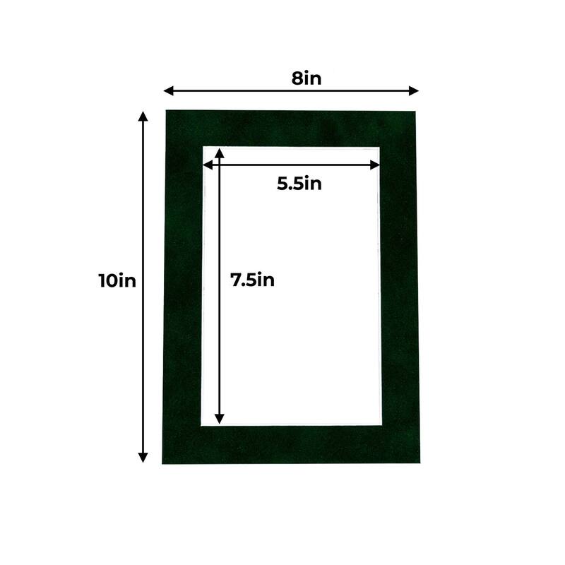 8x10 Mat for 6x8 Photo Green Suede Matboard for Frames Measuring 8 x