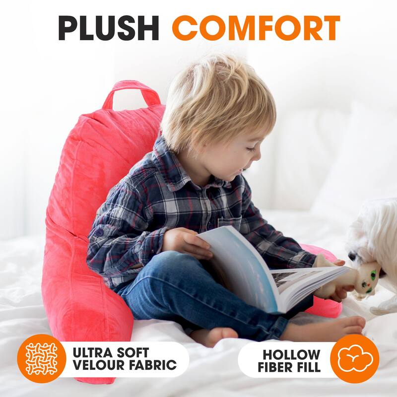 Cheer Collection Kids Size Reading and Backrest Pillow with Armrest
