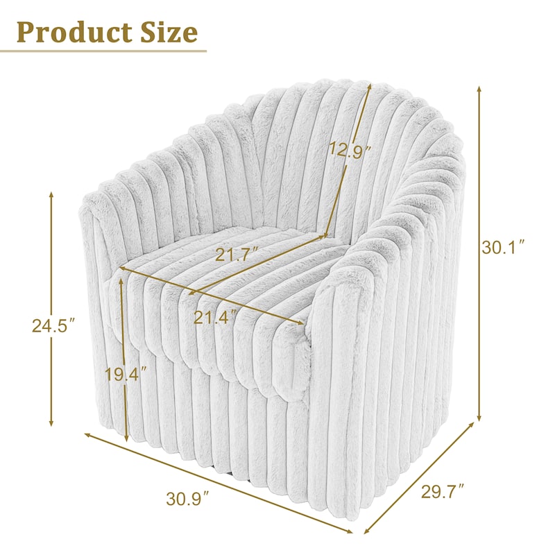 Modern Cotton Flannel Swivel Accent Chair Plush Barral Chair