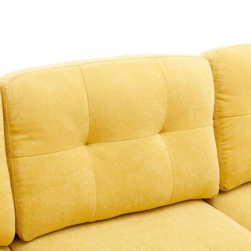 L-Shape Convertible Sectional Sofa Couch, Living Room Sectional with Movable Ottoman for Living Room, Apartment, Office