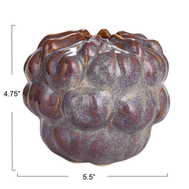 Decorative Stoneware Formed Vase with Reactive Glaze