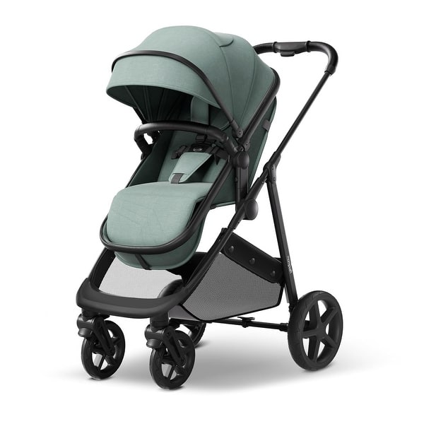 slide 2 of 5, Mompush Wiz Baby Stroller, Convertible Infant Stroller for Newborn and Toddler with Reversible Seat and Large UPF 50+ Canopy