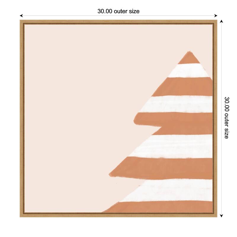 Stripey Christmas Tree by Orara Studio Framed Canvas Wall Art Print - 30 x 30 in