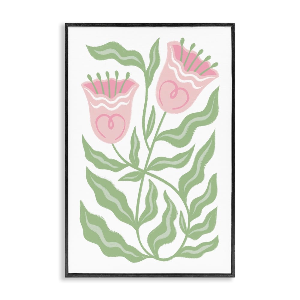 Stupell Pink Tulip Twin Blossoms Framed Giclee Art Design By Martina Pavlova