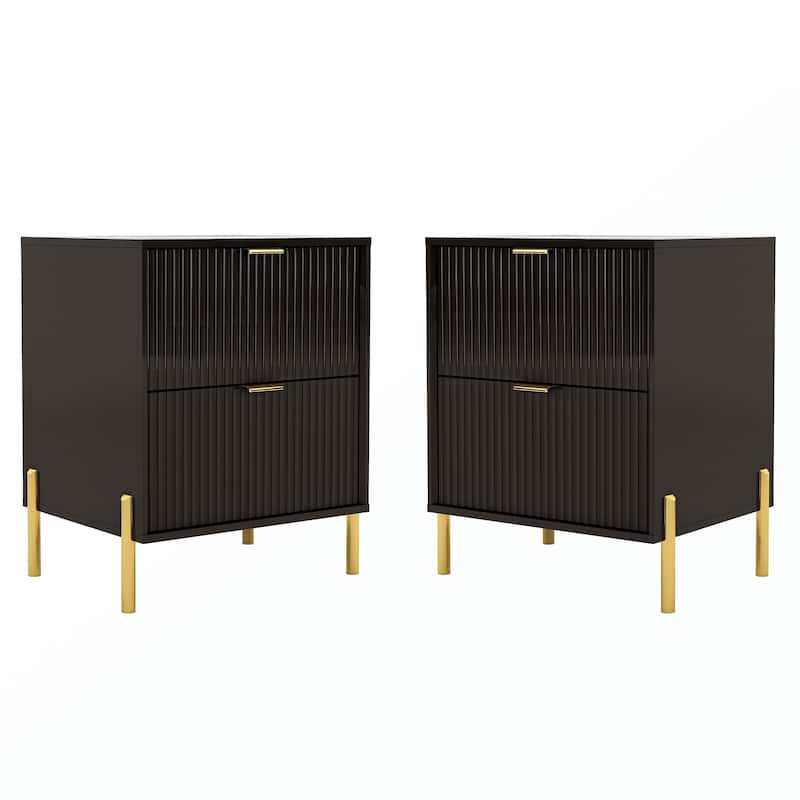 Modern 2-Drawer Nightstand Bedside Table End Table Furniture