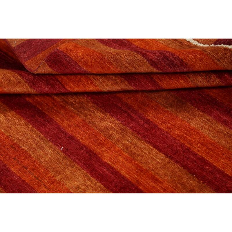 Modern Striped Gabbeh Kashkoli Oriental Area Rug Wool Hand-knotted - 5'5" x 7'8"