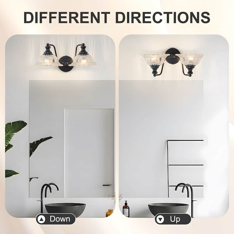 Modern Vanity Light with Crystal Glass Shade