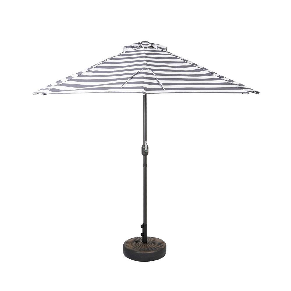 Andrea 9-Ft. Half Umbrella with Bronze Finish Fillable Base