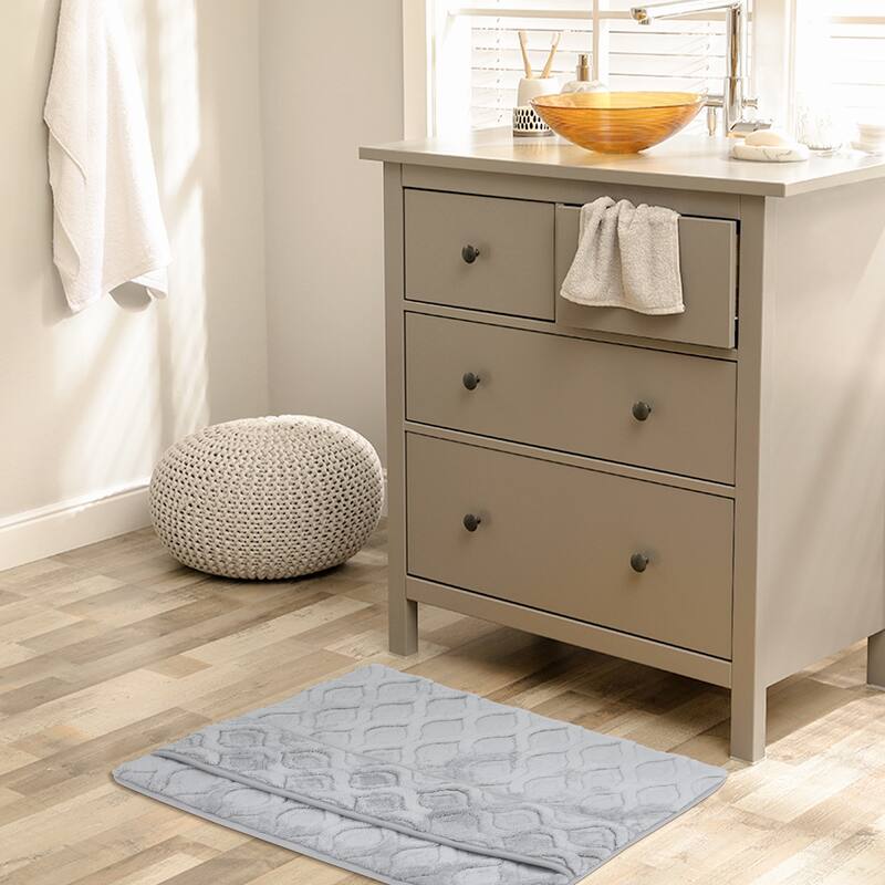 Quick Dry Bath Mat, Non Slip Absorbent Rug for Shower Floor, Bathroom Decor