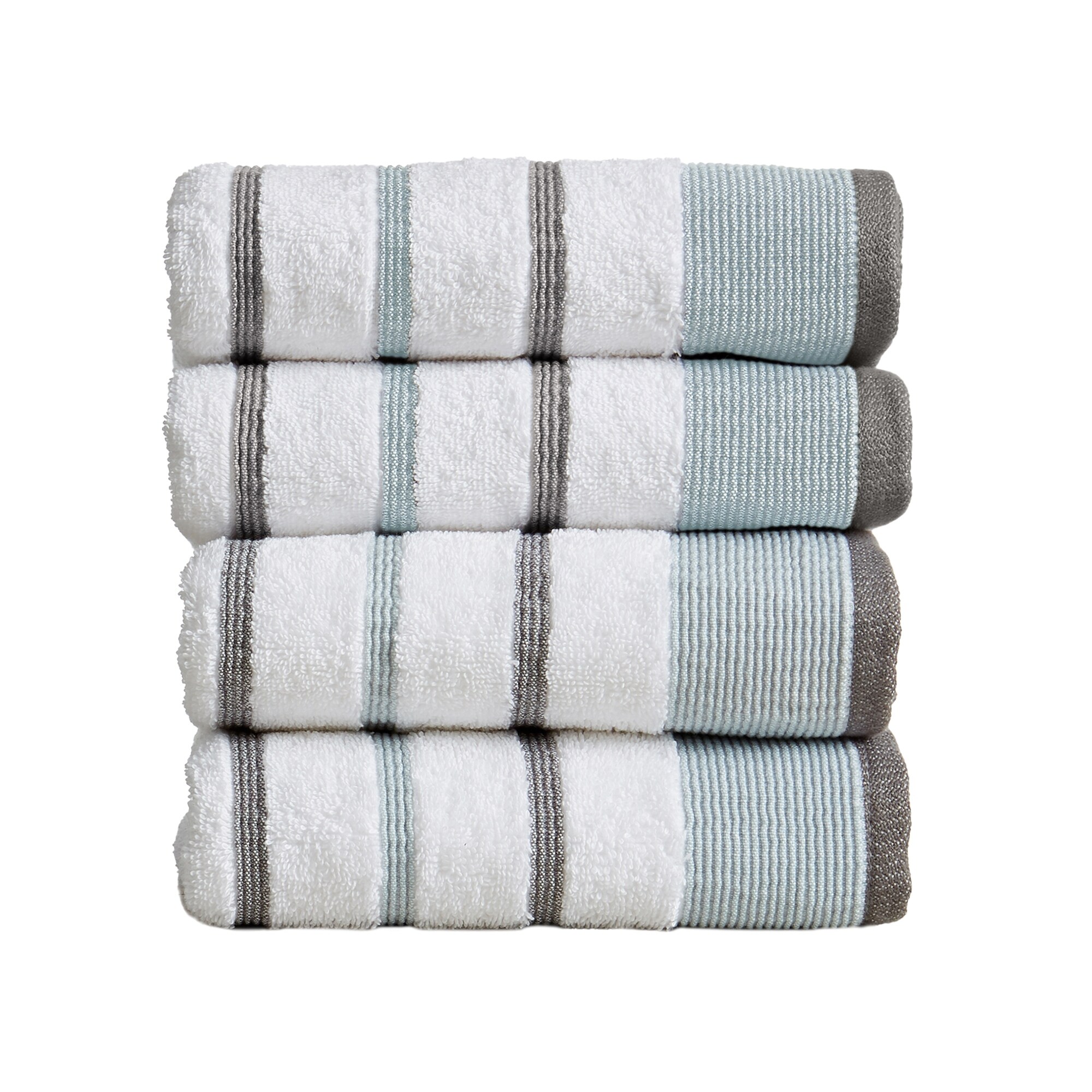 Striped Grey Cotton Soft Bath Towels, For Bathroom, Size: 170x85 cm
