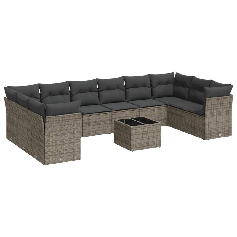 vidaXL Garden Sofa Set Grey, Dark Grey - 21.7 x 21.7 x 14.6