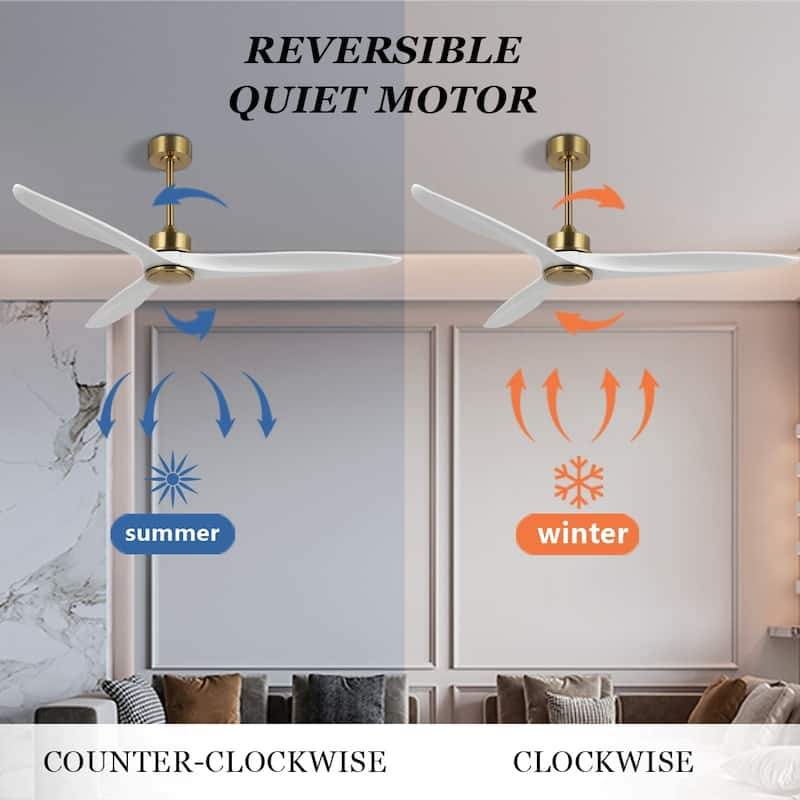 WINGBO 60" Solid Wood DC Motor Integrated LED Ceiling Fan with Remote Control · - N/A