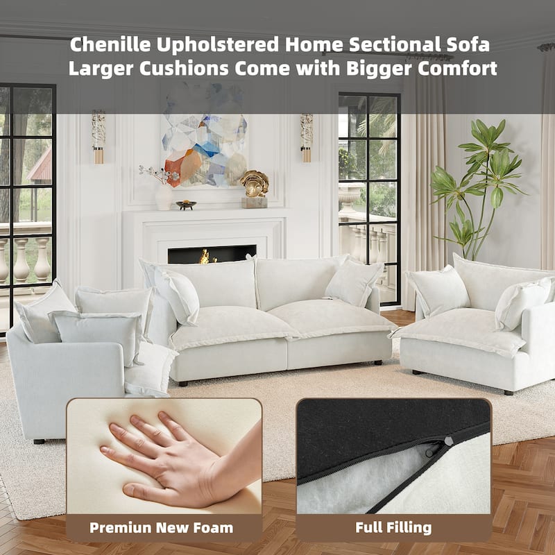 Cloud Chenille Upholstered Modular Sectional Sofa