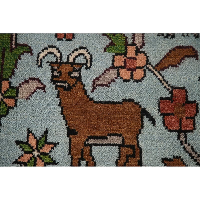 Animals Hunting Design Ziegler Rug Hand-Knotted Oriental Wool Carpet - 8'10"x 11'11"