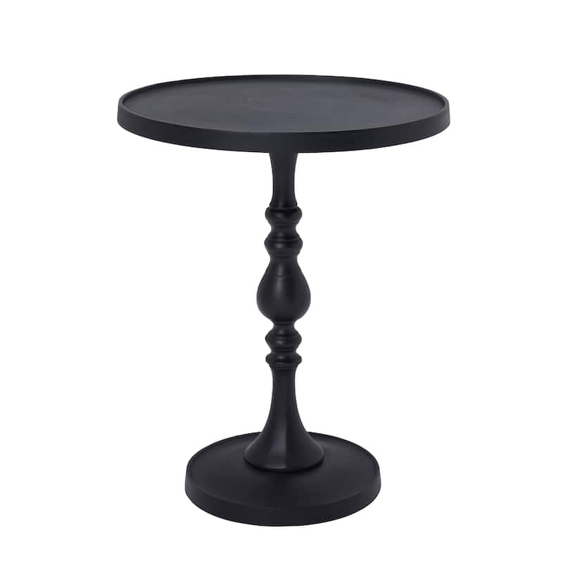 Renwil Yates Indoor Cast Aluminum Side Table, Matte Black