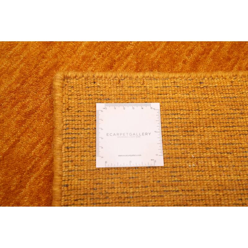 ECARPETGALLERY Hand Loomed Kashkuli Gabbeh Light Orange Wool Rug - 4'10 x 8'0