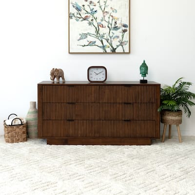 Canel Mid Century Modern Walnut Dresser with 6 Drawers