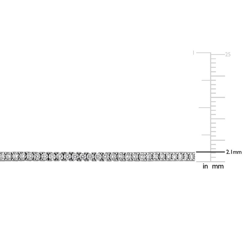 Miadora 1 1/2ct TDW Lab-Grown Diamond Bangle in 14k White Gold - 7 in