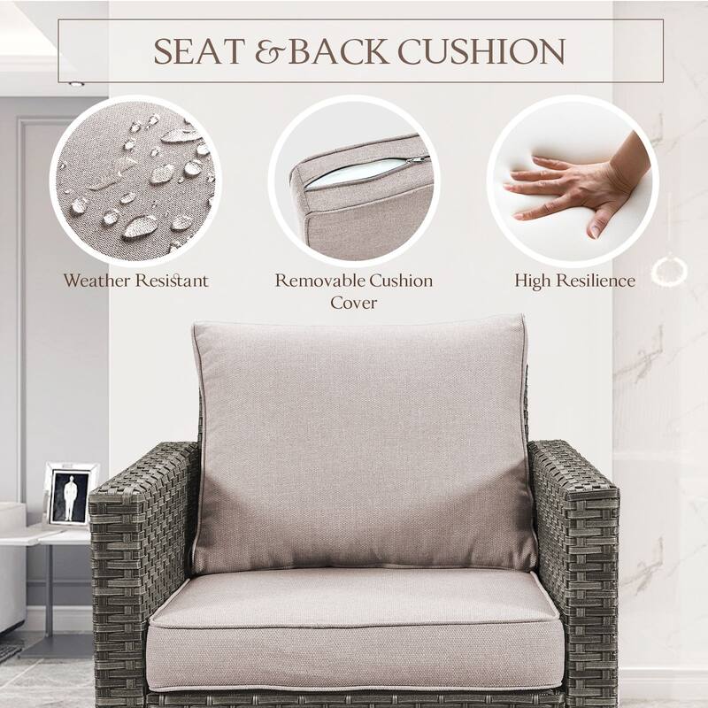 Pocassy Patio Swivel Chair with Soft Cushion