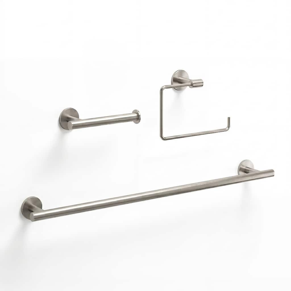VIGO Elan 3-Piece Bathroom Hardware Accessory Set with 24 in. Towel Bar, Toilet Paper Holder, Hand Towel Holder