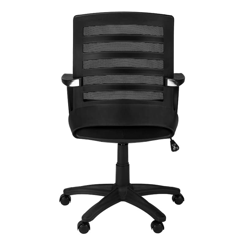 Ergonomic Black Mesh Office Chair with Ladder-Back Design, Adjustable Height, Padded Seat and Casters