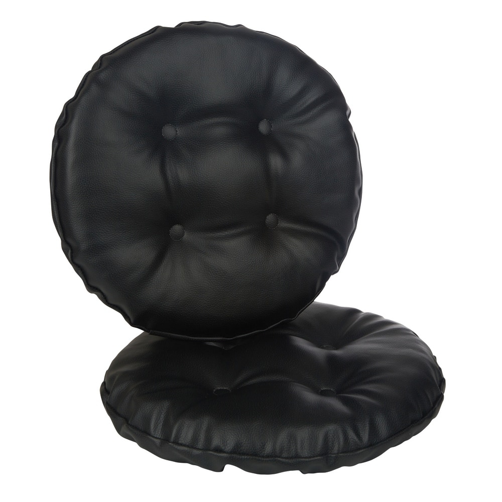 Klear Vu St. Germain Faux Leather Barstool Cushion Set, Set of 2