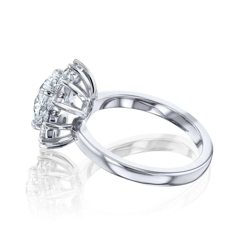 Kobelli 1.35 or 2.75 Carats Lab Grown Diamond Certified 14k Solid Gold Burst Halo Himawari Ring (EF/VS)