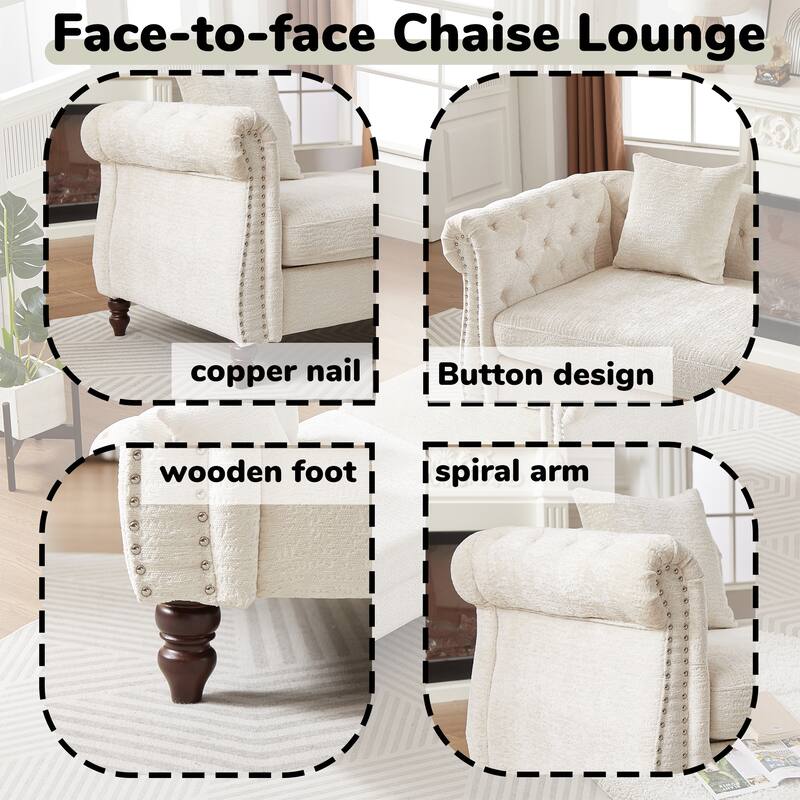 81" Button Tufted Sleeper Sofa Bed with Nailhead and Pillows