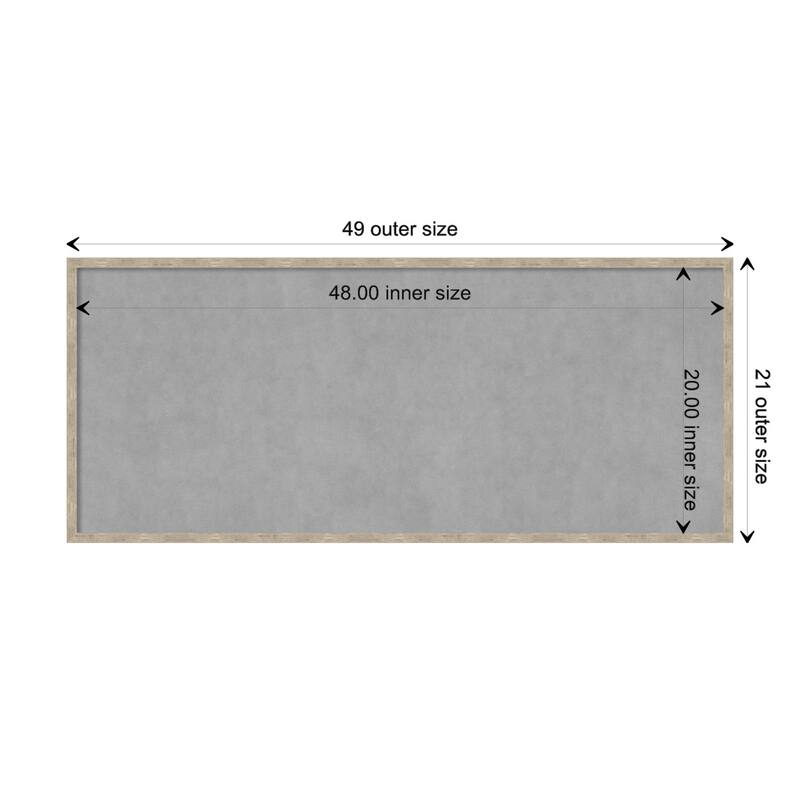 Amanti Art Imprint Light Pewter Framed Magnetic Board - Board Size 48x20