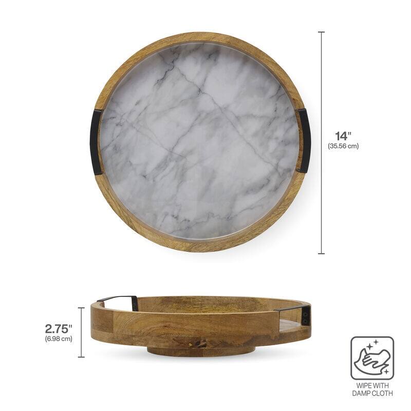 Mikasa Gourmet Basics Gray Marble Lazy Susan
