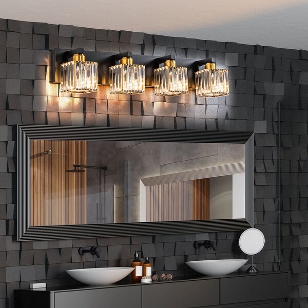 2 3 4 5 Light Bathroom Vanity Light Wall Sconce with Crystal Shade On Sale Bed Bath Beyond 38272742