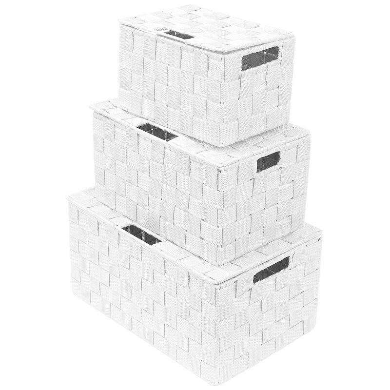 Weave Stackable Basket Set, 3 Pieces