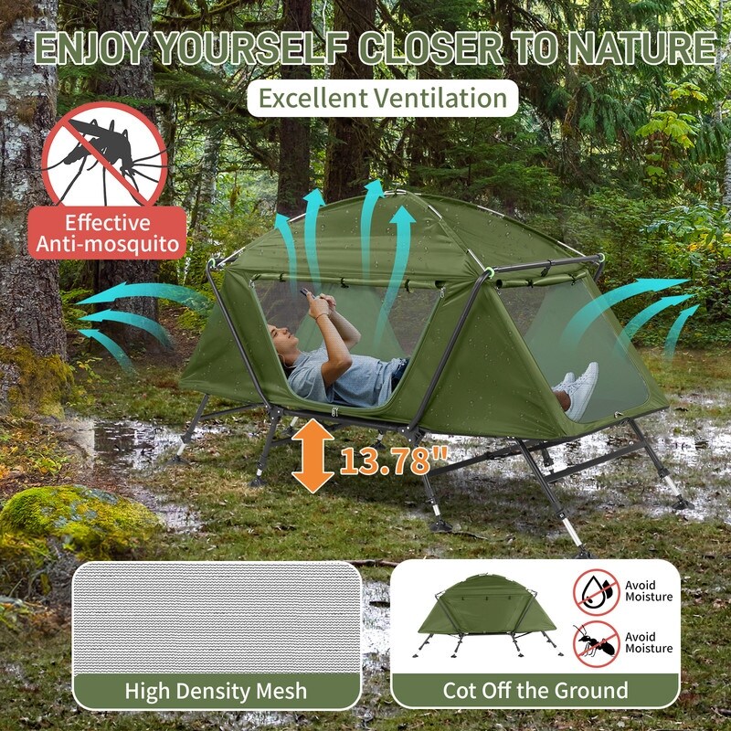7ft Strengthen Camping Tent Cot with External Shade Adapted to