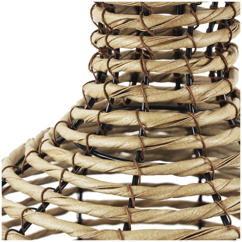 Plastic Rattan Handmade Twisted Decorative Vase with Open Frame Design and Bronze Metal Base - Bronze - Roche River Decor