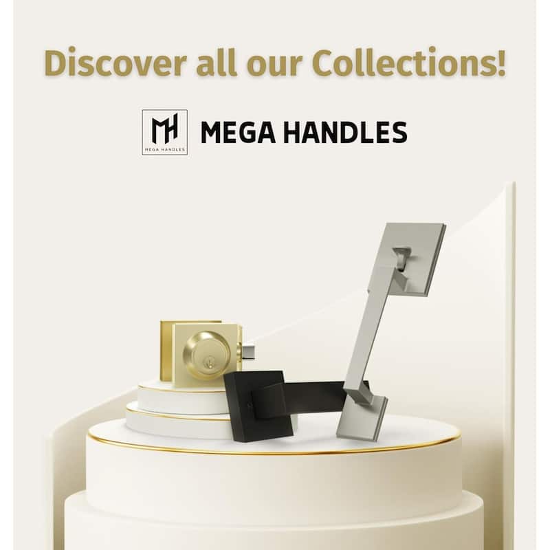 Mega Handles LAURA Privacy Door Knob | Keyless, Reversible, Heavy-Duty Smooth Lock for Hallway, Closet, Bathroom