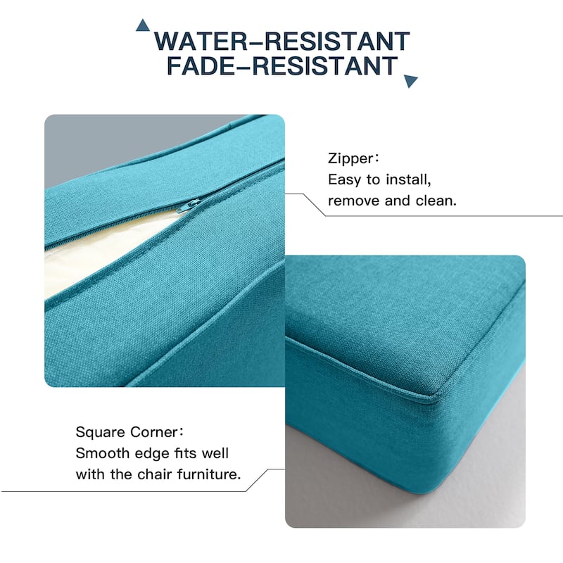 Pocassy 22"x24"x6" Inch Thick Cushions Pillows Indoor Outdoor Cushion 3 Set