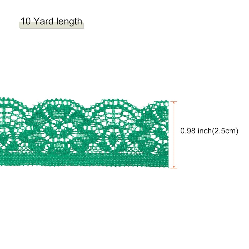 Lace Trim Lace Ribbon for Clothes Fabric Wedding Decoration Gift Wrap - Green
