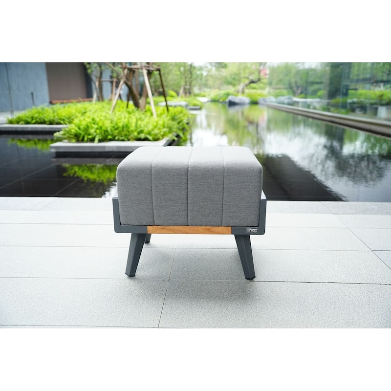 Outdoor Indoor Aluminum Patio Sofa with Coffee Table Collection ,Grey(You can choose one set or a single piece)
