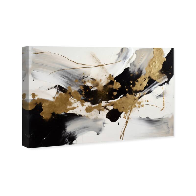 Wynwood Studio Abstract Spilled Gold Liquid Gold and Modern & Contemporary Wall Art Canvas Print